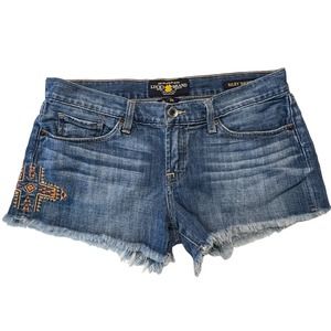 Lucky brand embroidered cut off shorts size 6